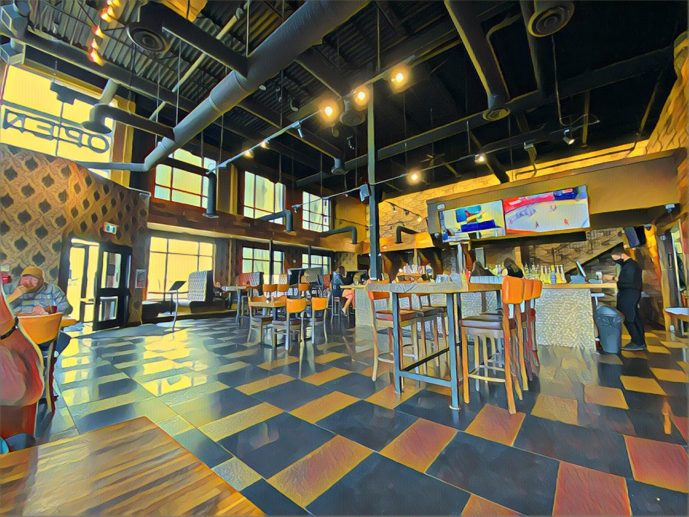 Inside Polo's Social Lounge — bar and dining room